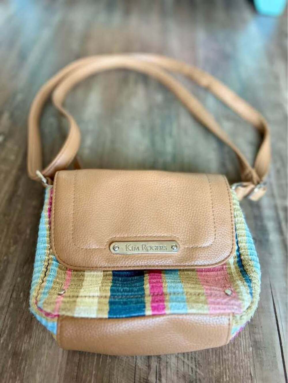Kim Rogers Multicolored Striped Crossbody Bag